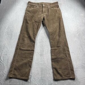 Levi's 514 Corduroy Brown Pants Jeans Men 33x30 Retro White Tab